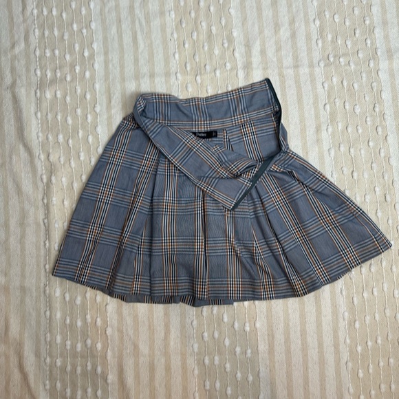 Parker blue orange and white plain pleated mini skirt size 3 made in USA - Picture 3 of 10